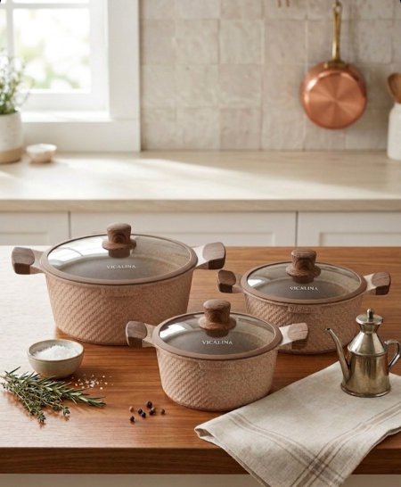 طقم طناجر VICALINA ٣ طناجر