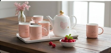 طقم ابريق وصينية و٤ اكواب