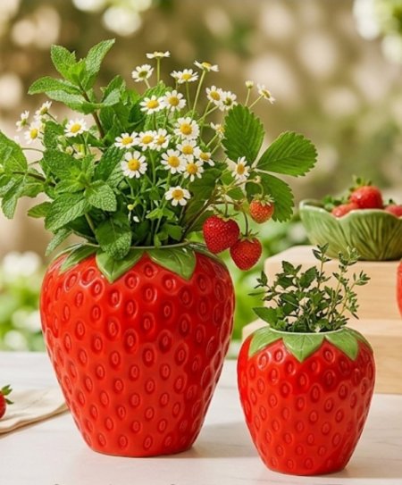 طقم فازات الفراولة