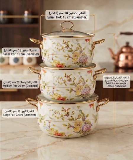 طقم طناجر تويتا ٣ طناجر